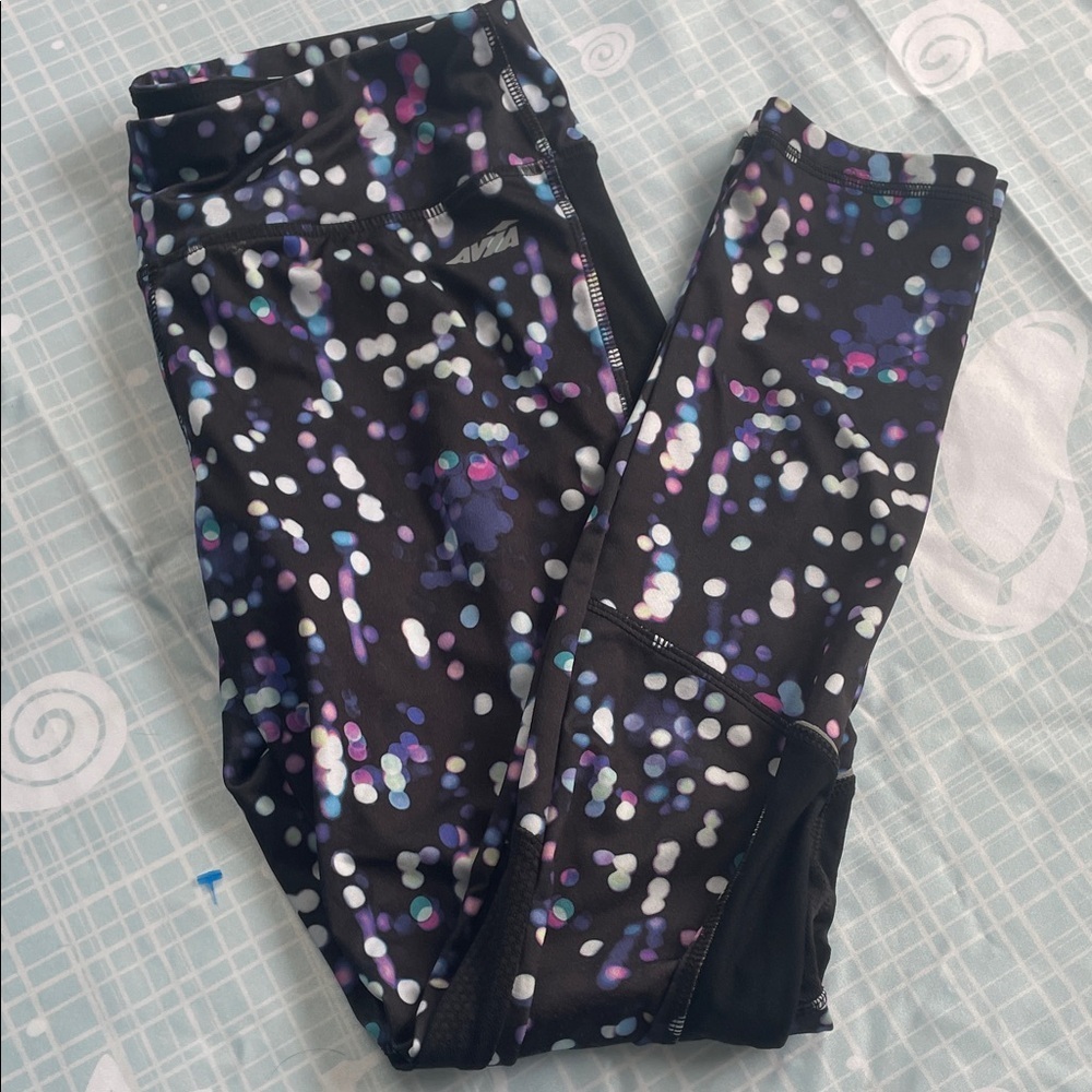 Avia Black and Purple Speckled Leggings